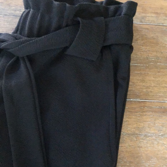 Black paper bag style pull on dress pants - Picture 5 of 5